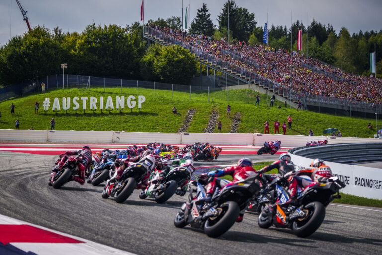 Competitor races during the MotoGP World Championship at the Red Bull Ring in Spielberg, Austria on August 17, 2024