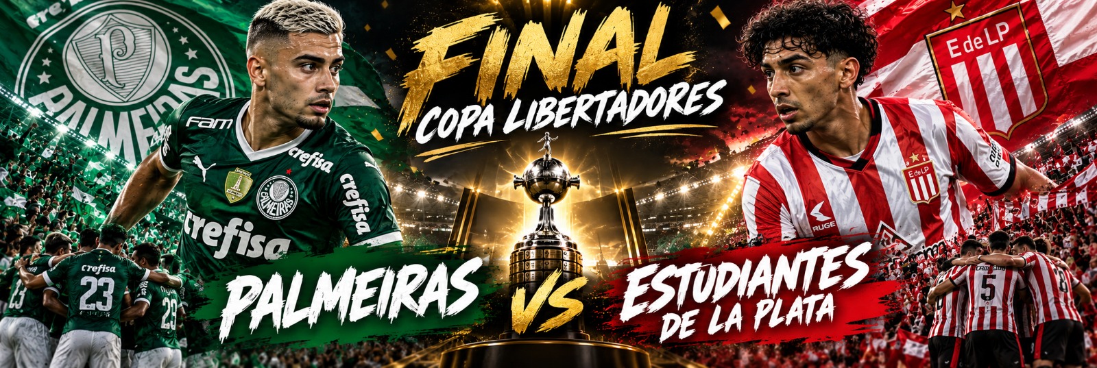Banner final Copa Libertadores 2026 Palmeiras vs Estudiantes de La Plata